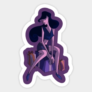 Lady with gifts Sticker